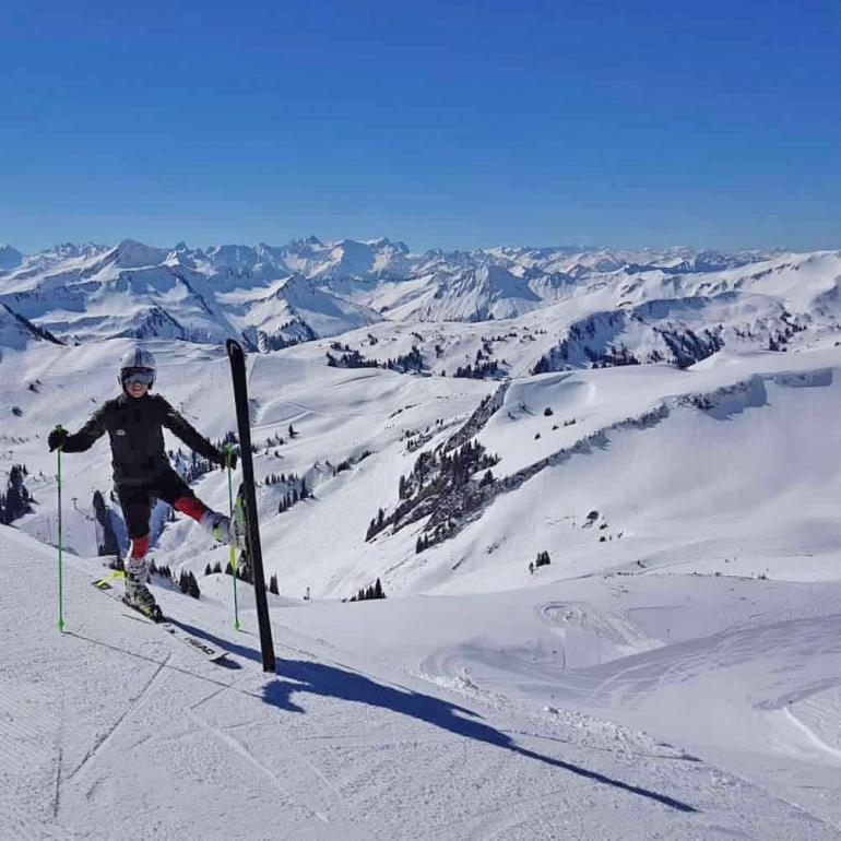 Schöne Aussicht beim Skifahren